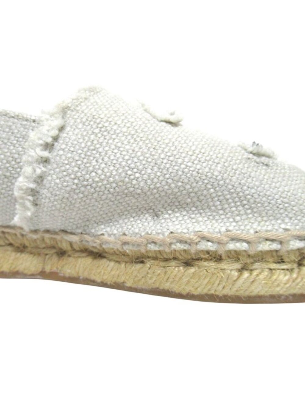 Chanel CC Logo Espadrille Shoes 36 Ivory Black Pre Owned - Picture 10 of 15
